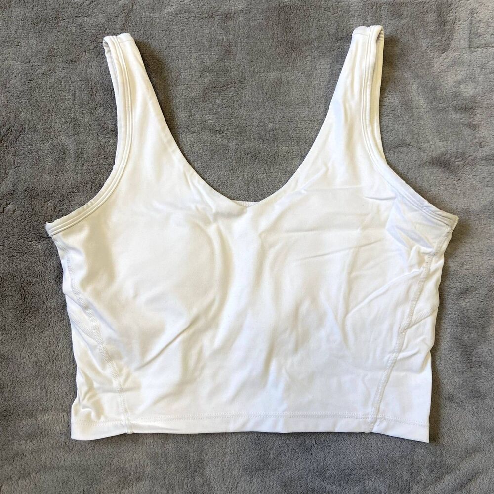 White Cropped Athletic Tank
